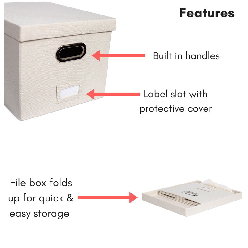 Rebrilliant Best Collapsible File Storage Organizer Box With